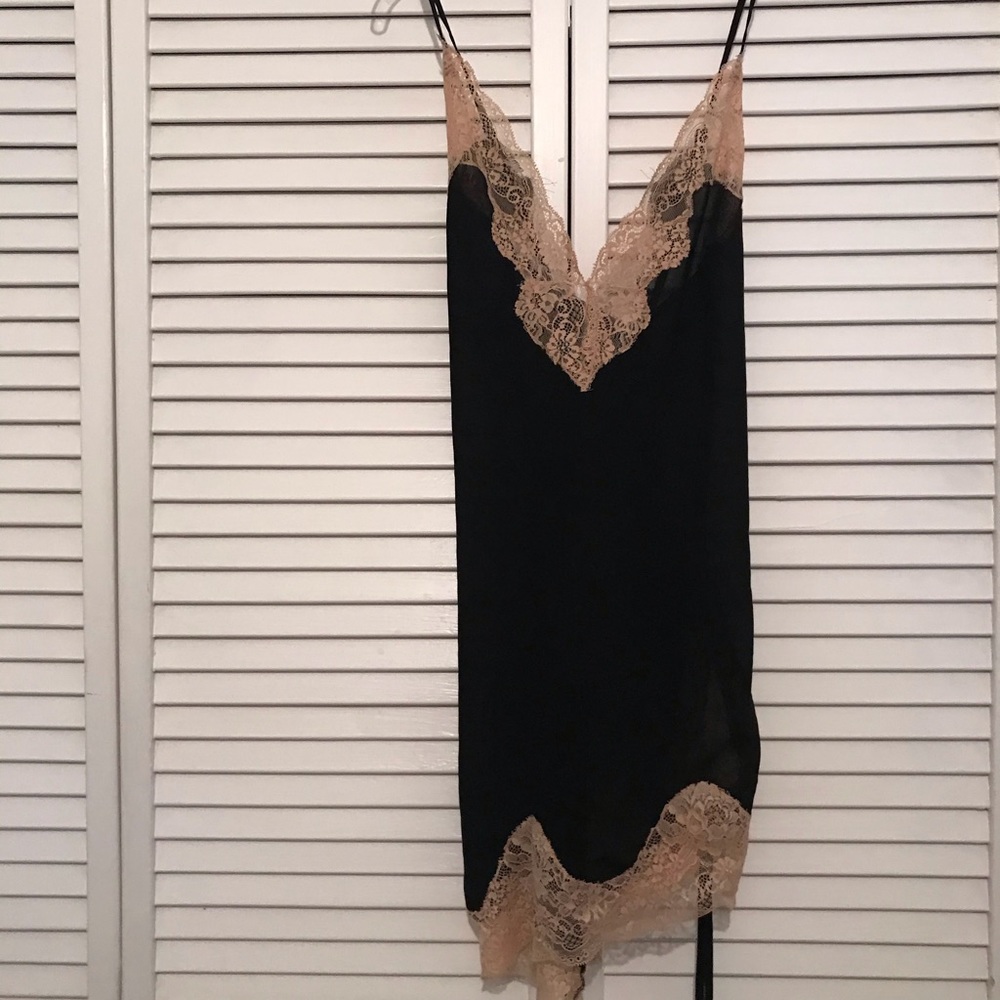 Black & Beige Lingerie Nightie Slip Size S